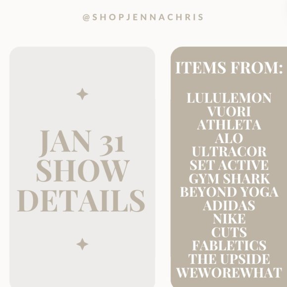 January 31st Show Details